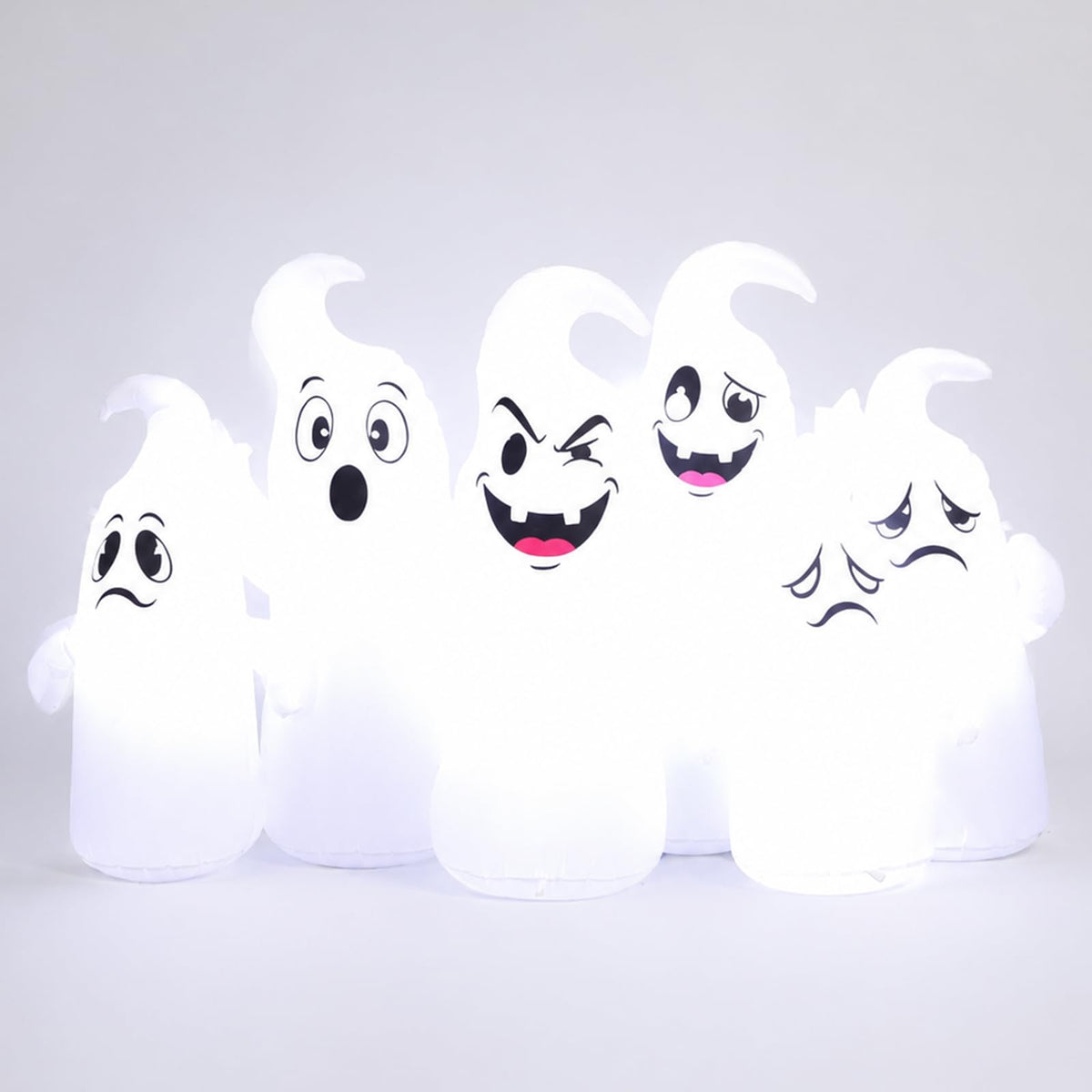 8FT Long Halloween Inflatable 6 Cute Ghosts LED Yard Decoration L30486