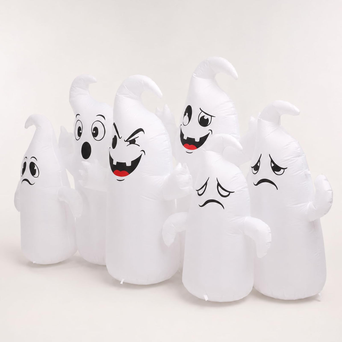 8FT Long Halloween Inflatable 6 Cute Ghosts LED Yard Decoration L30486