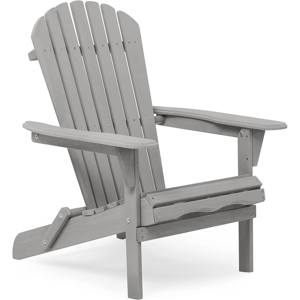 Wooden Folding Adirondack Chair Set of 2 Solid Cedar I81678