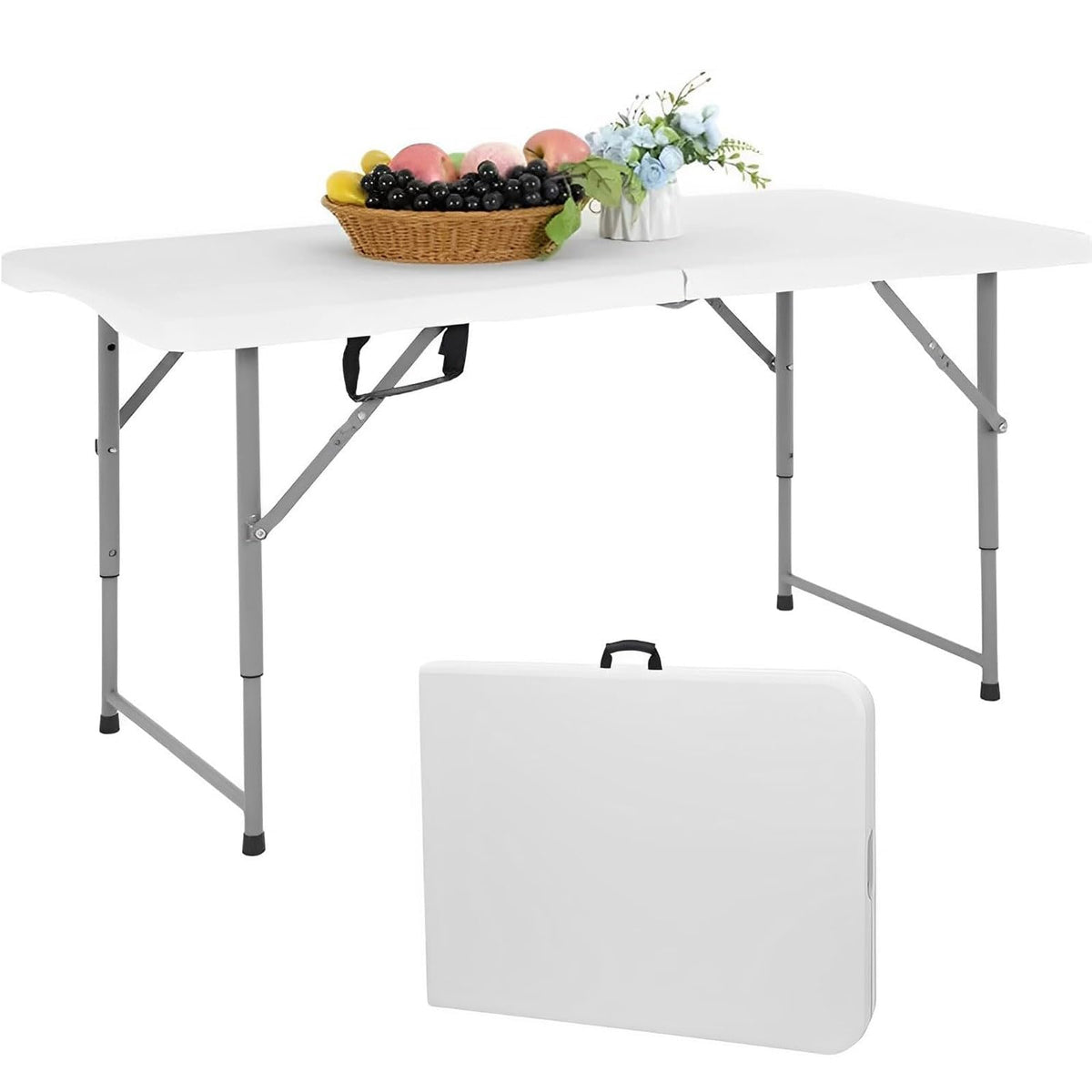 4 Foot Portable Heavy Duty Plastic Folding Table K6865