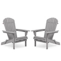 Wooden Folding Adirondack Chair Set of 2 Solid Cedar I81678