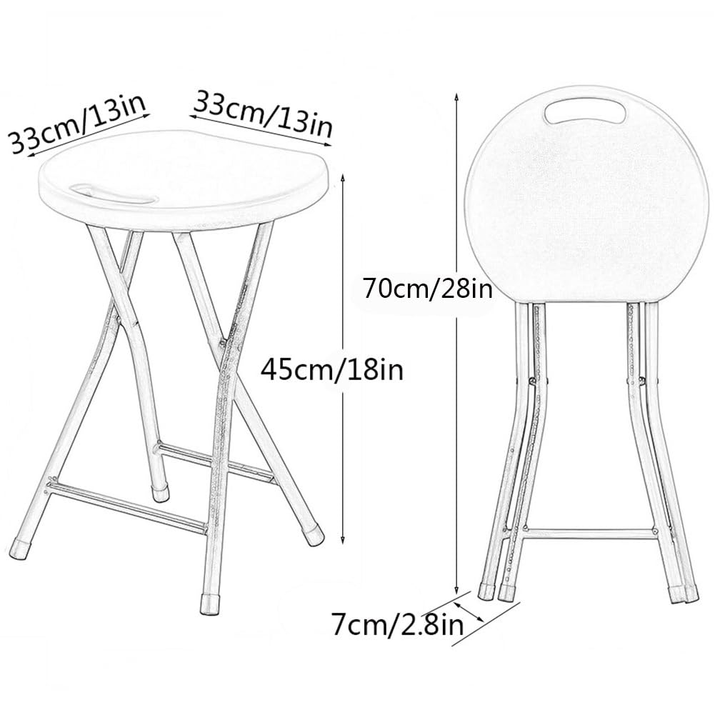 18 Inch Black Portable Folding Chair with Handle X2974