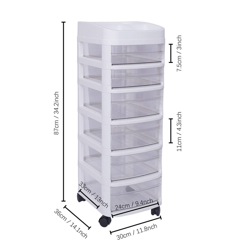 6 Drawer Rolling Storage Cart with Wheels G903