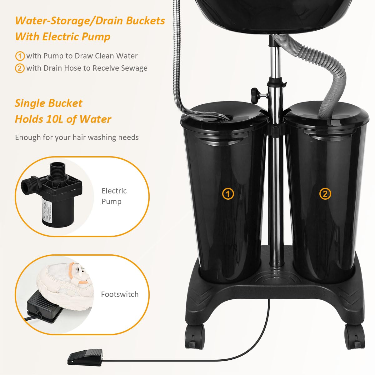Portable Shampoo Bowl with Electric Pump X21099