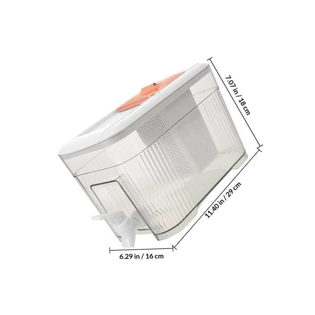 Cold Water Jug with Faucet 3.5l White Beverage Dispenser S9366