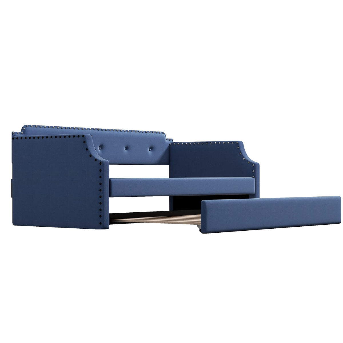 Upholstered Linen Daybed with Trundle P85846