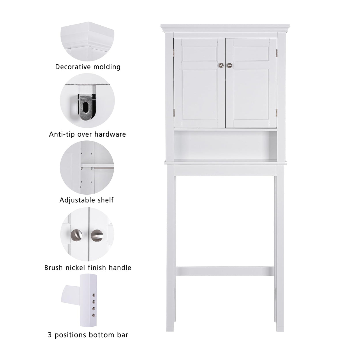 White Over The Toilet Storage Cabinet L84706