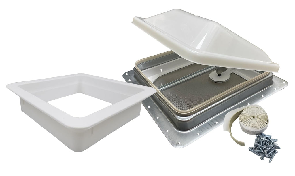 Non Powered RV Roof Vent White Lid 3" Garnish Skylight Y49142