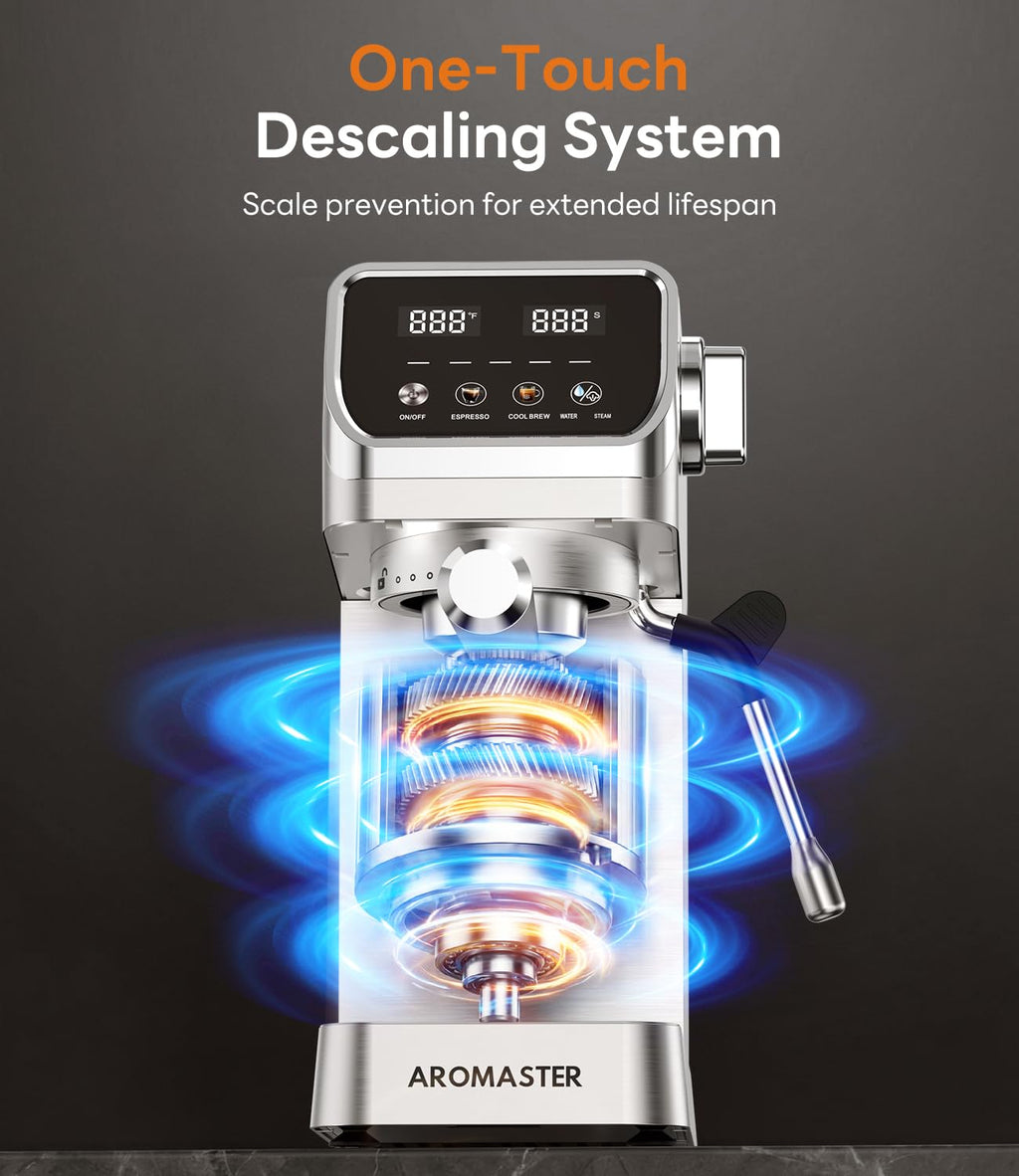 1400W Stainless Steel Espresso Machine with Milk Frother V166