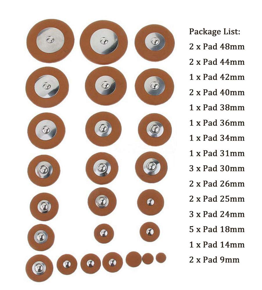 25 Pieces Leather Alto Sax Pads Replacement Set Y7254