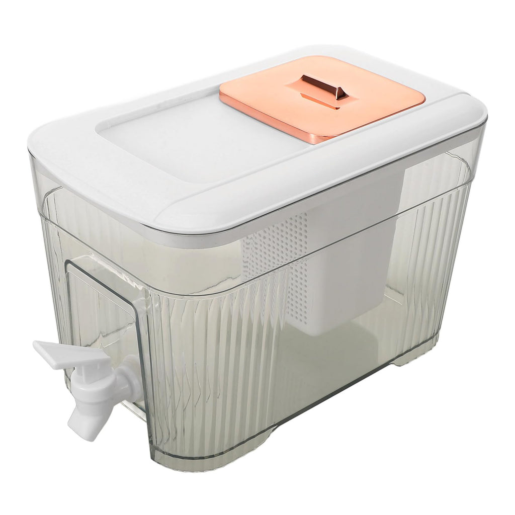 Cold Water Jug with Faucet 3.5l White Beverage Dispenser S9366