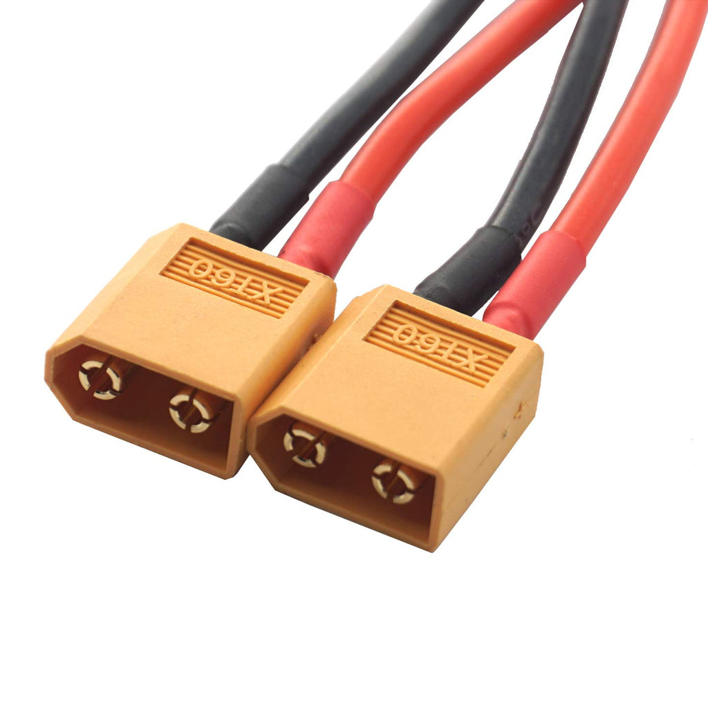 14AWG XT60 Parallel Battery Connector 2-Male to 1-Female Cable Y Splitter F6999