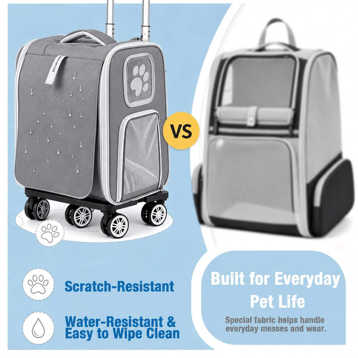 Rolling Pet Carrier Backpack H17143