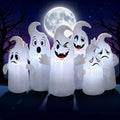 8FT Long Halloween Inflatable 6 Cute Ghosts LED Yard Decoration L30486