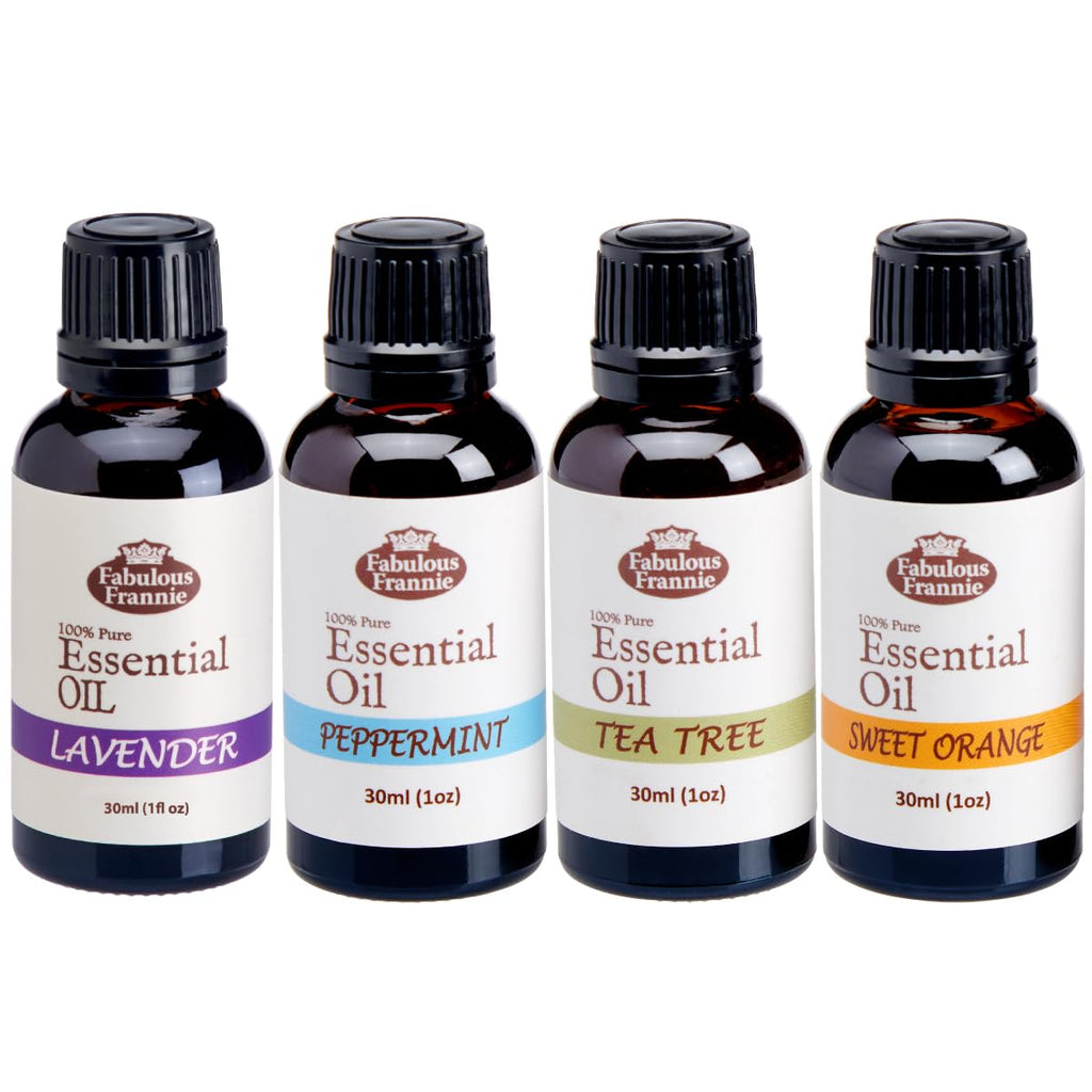 4 Pure Essential Oil Set Peppermint Lavender Sweet Orange Tea Tree 30ml T2230