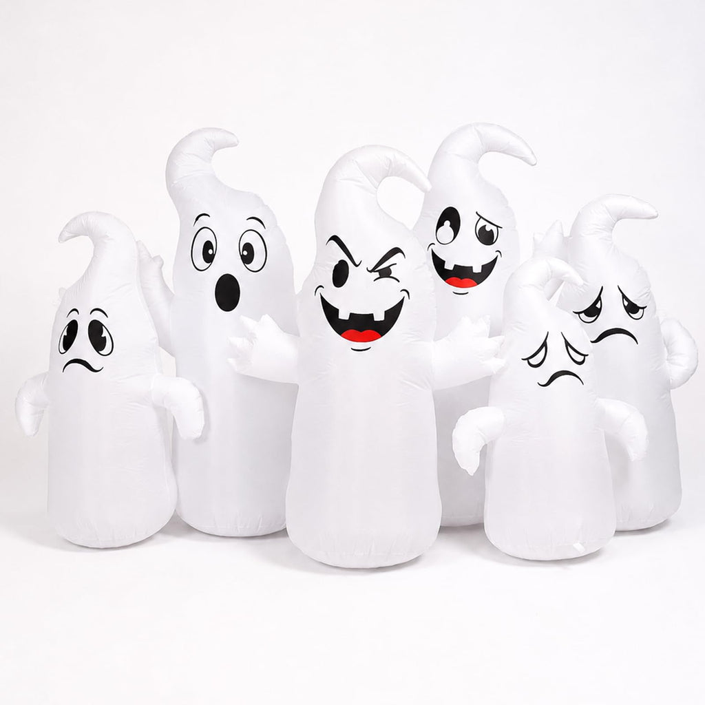 8FT Long Halloween Inflatable 6 Cute Ghosts LED Yard Decoration L30486