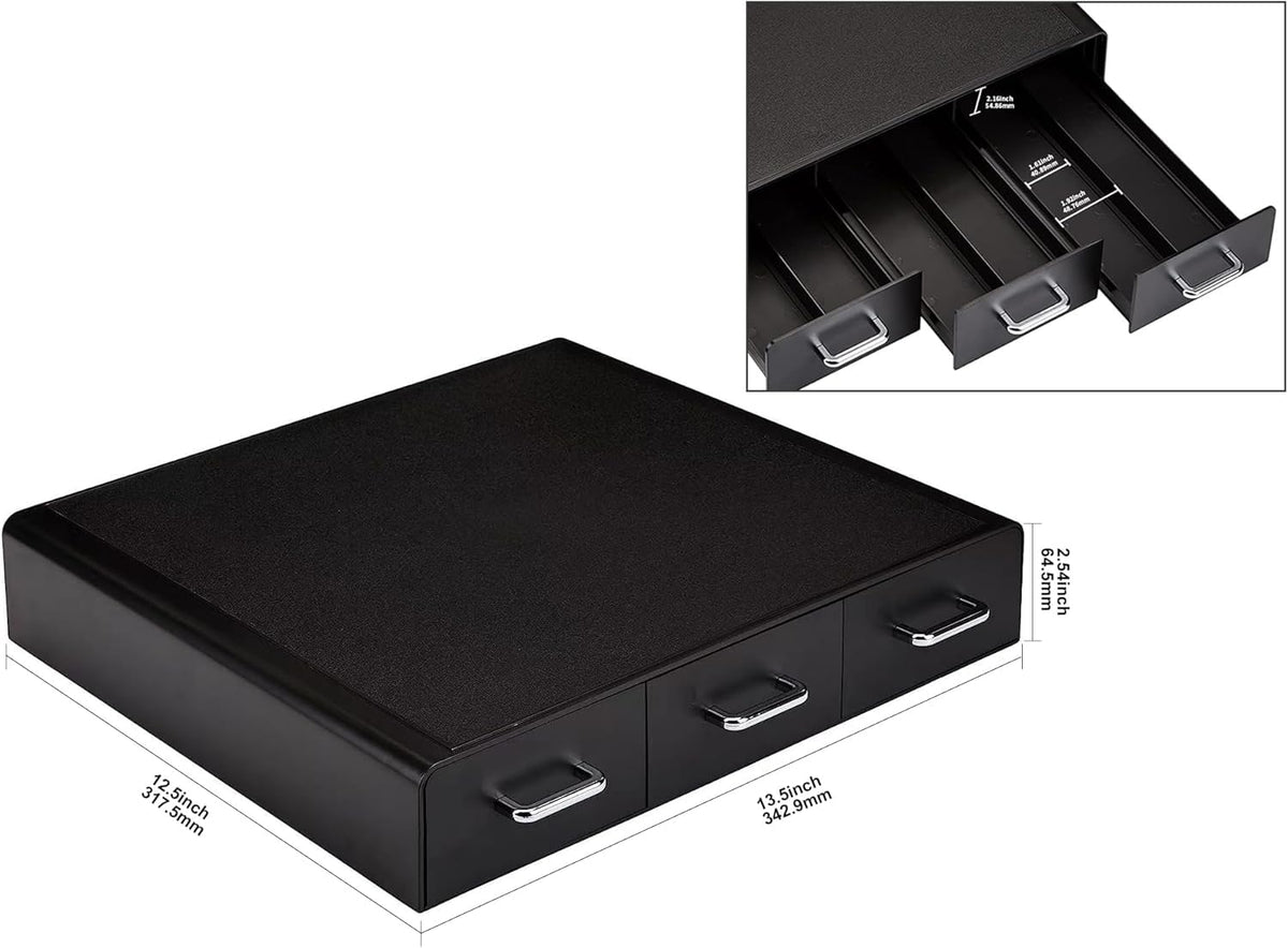 Black 36 Pod Capacity 3 Drawer Coffee Pod Storage Drawer V4766