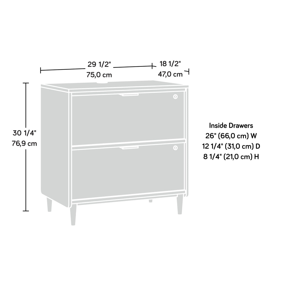 Lateral File, Grand Walnut J8508