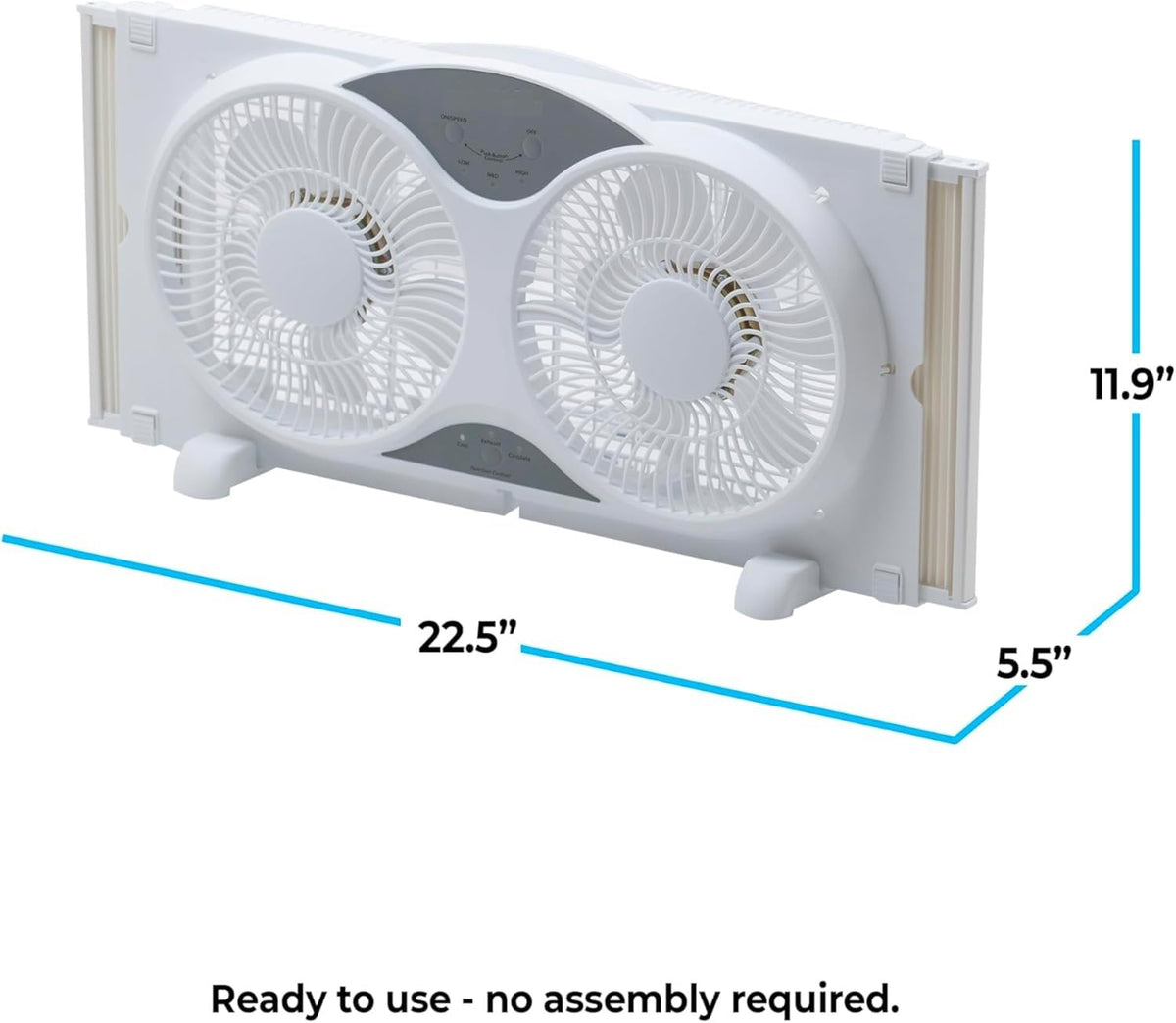 9” Window Fan with Remote Control, 3 Speed Dual Fans, White E857