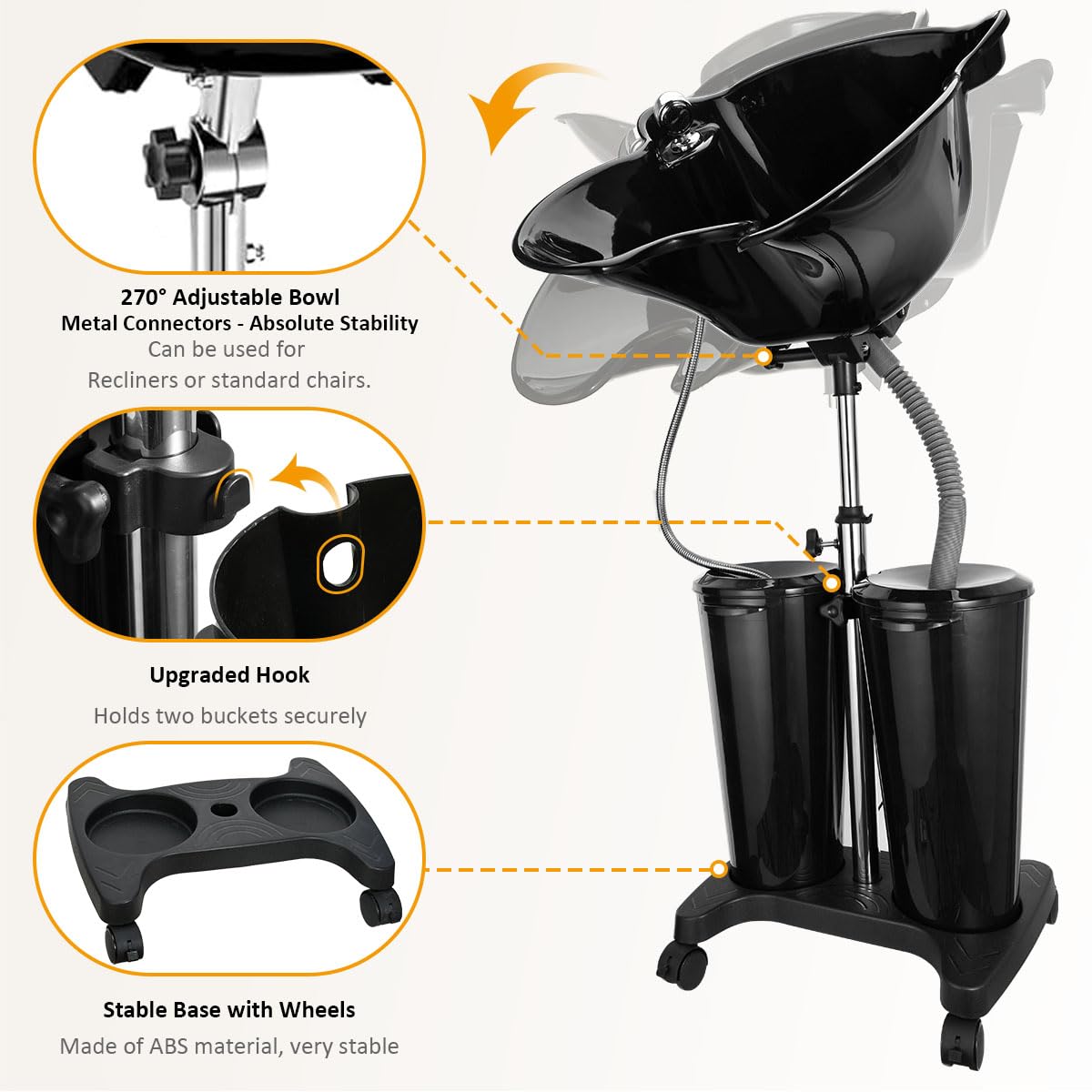 Portable Shampoo Bowl with Electric Pump X21099