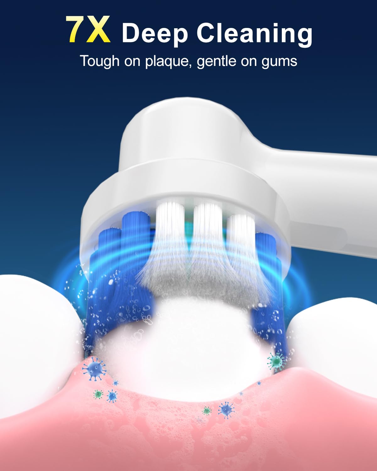 Black Rechargeable Electric Toothbrush with 8 Brush Heads X2857