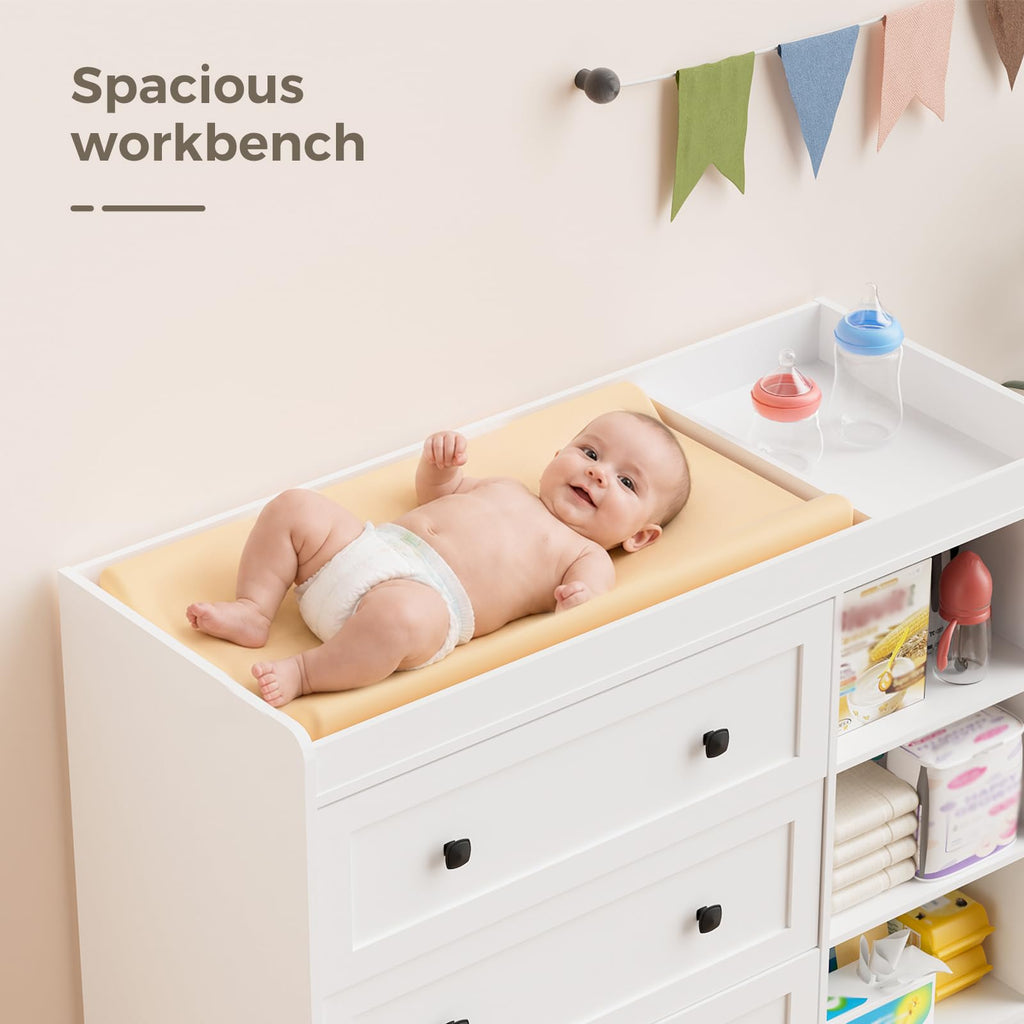 White Wood 3 Drawer Changing Table B887500