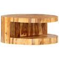 25.6"x11.8" Solid Sheesham Wood Round Coffee Table A9517