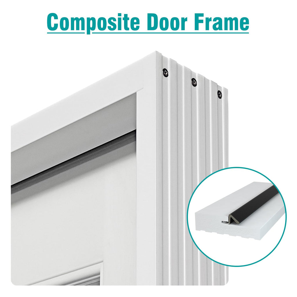 White Fiberglass Prehung 36" x 80" Entry Door D4615