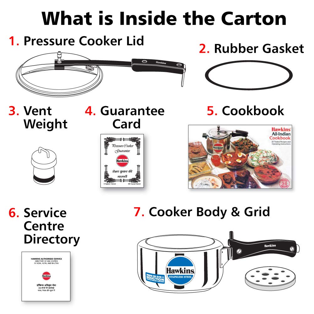 2 Litre Silver Pressure Cooker S832