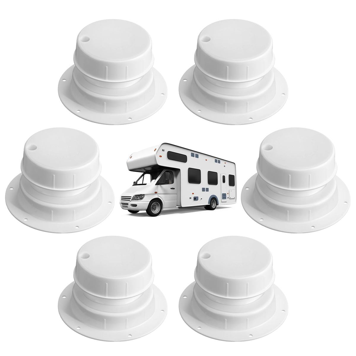 6 Pcs White RV Plumbing Vent Caps K313