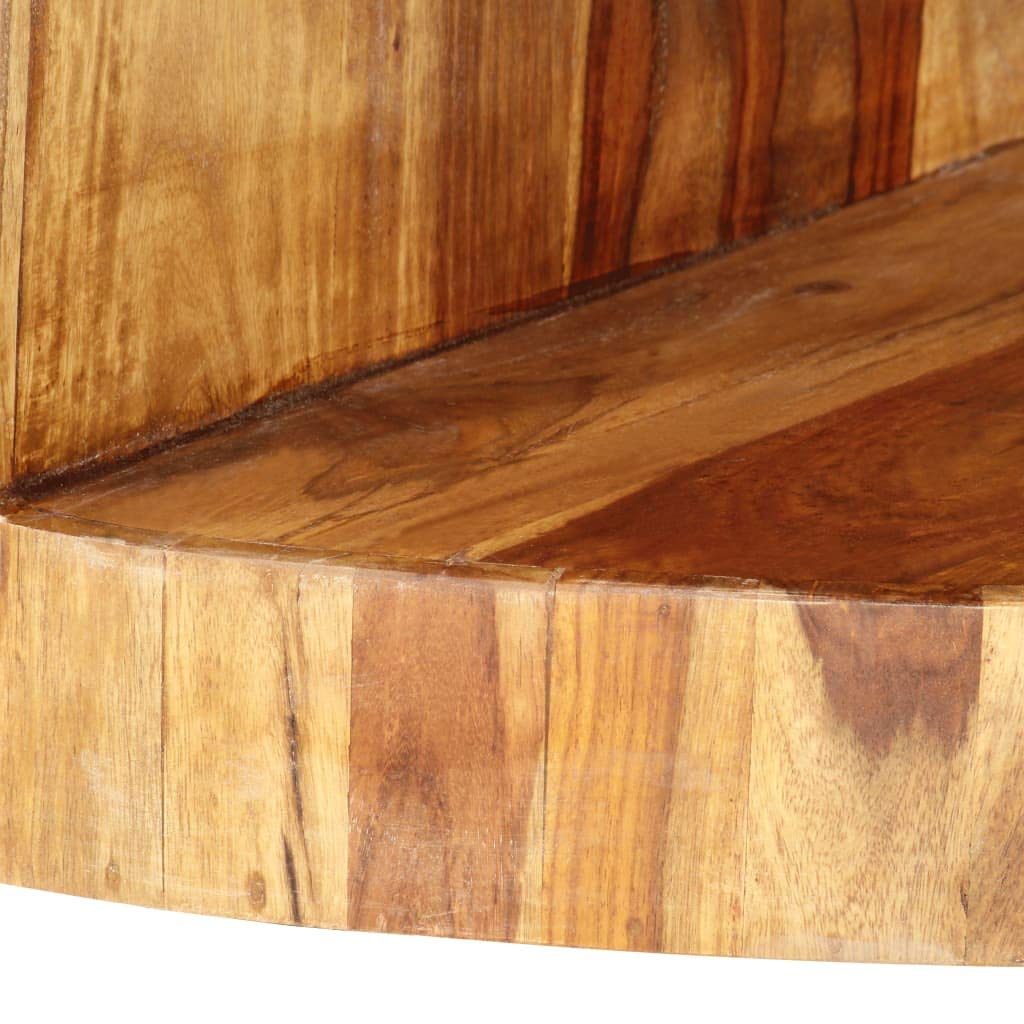 25.6"x11.8" Solid Sheesham Wood Round Coffee Table A9517
