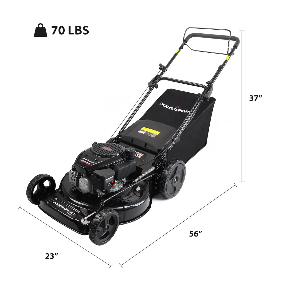 22-Inch Self Propelled Gas Lawn Mower, 170cc 4-Cycle OHV Engine H267