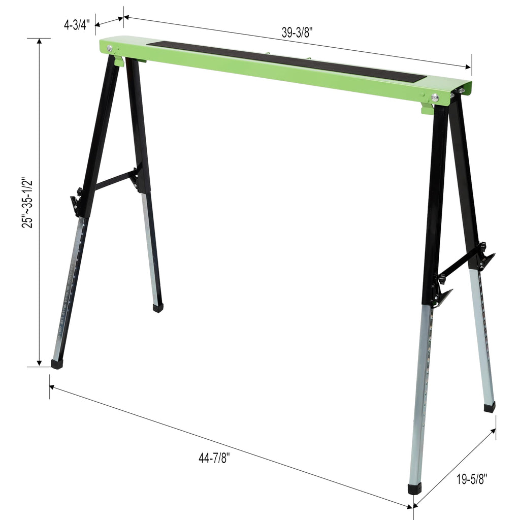 2 Pack Heavy Duty Steel Folding Sawhorse with Carry Handle V6317