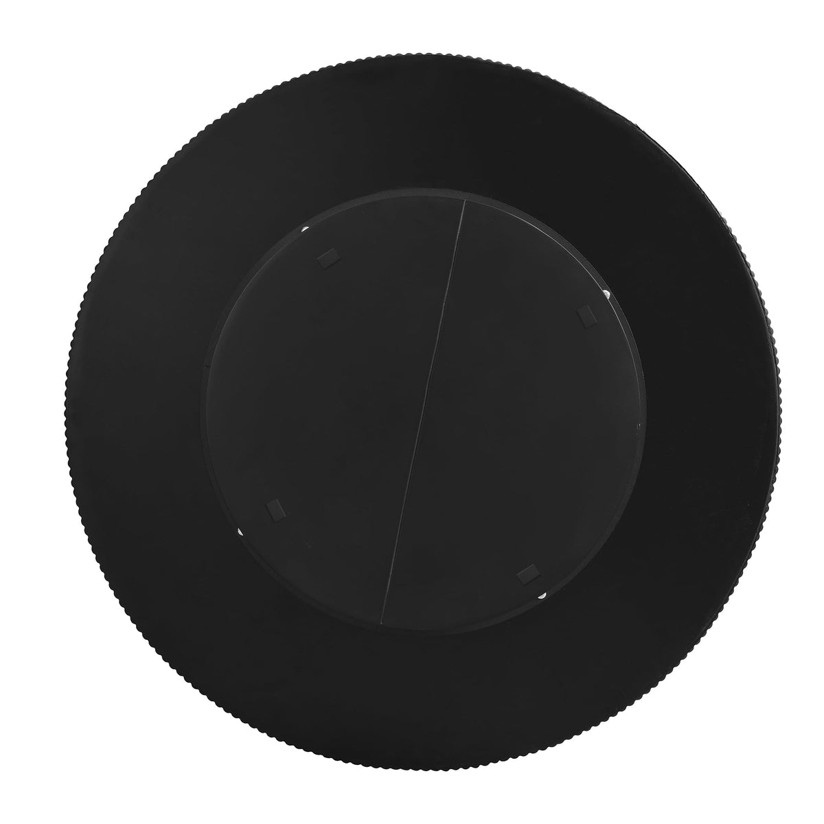 Round Coffee Table, 31.5" Fluted Pedestal Wood Table, Black F1218