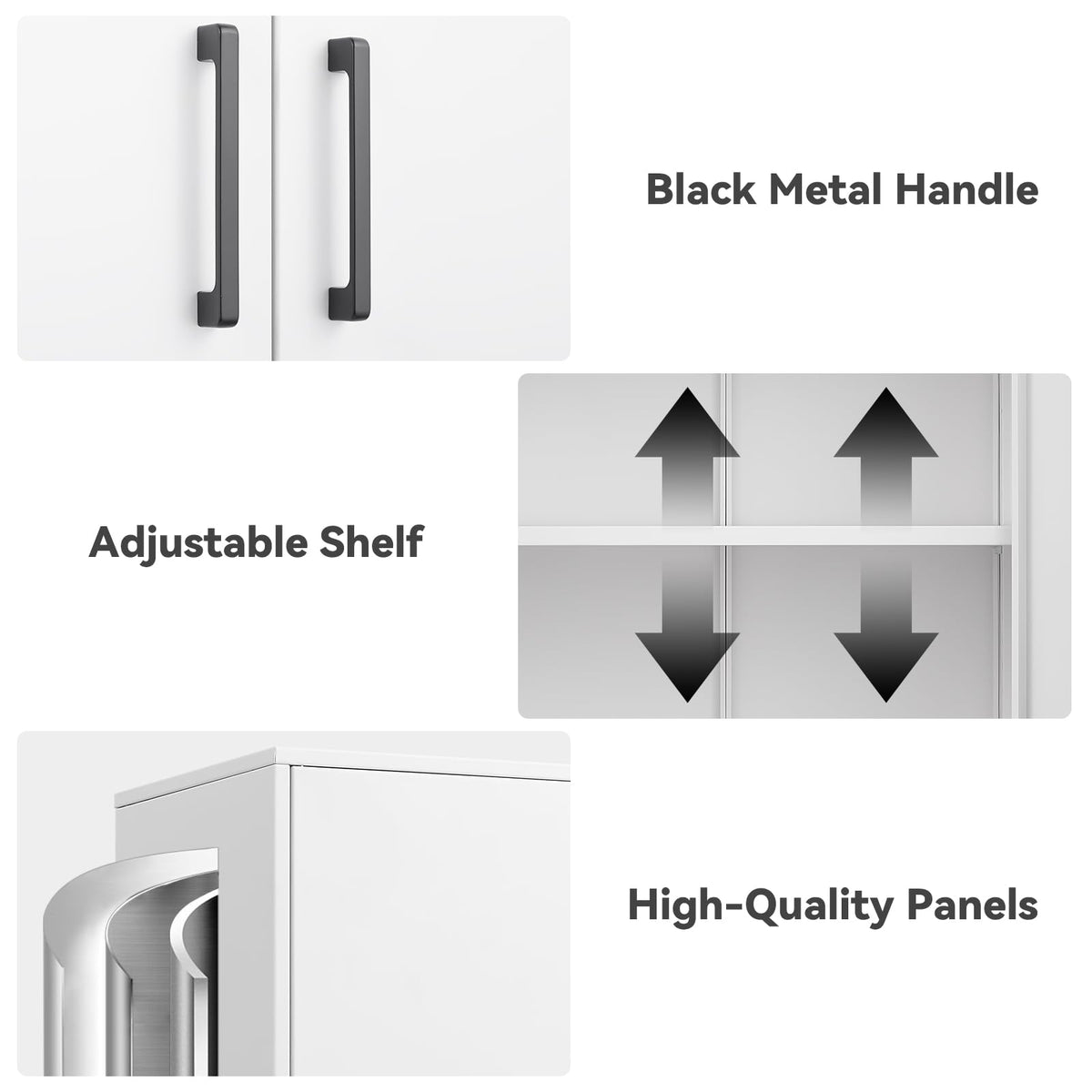 White Metal Wall Cabinet with Adjustable Shelf A769190