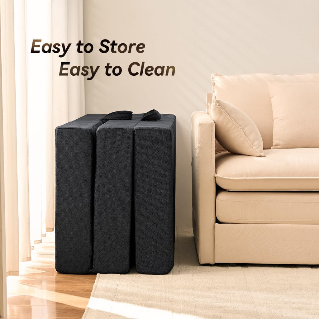 6 Inch Memory Foam Tri-Fold Twin Mattress with Washable Cover Q4663