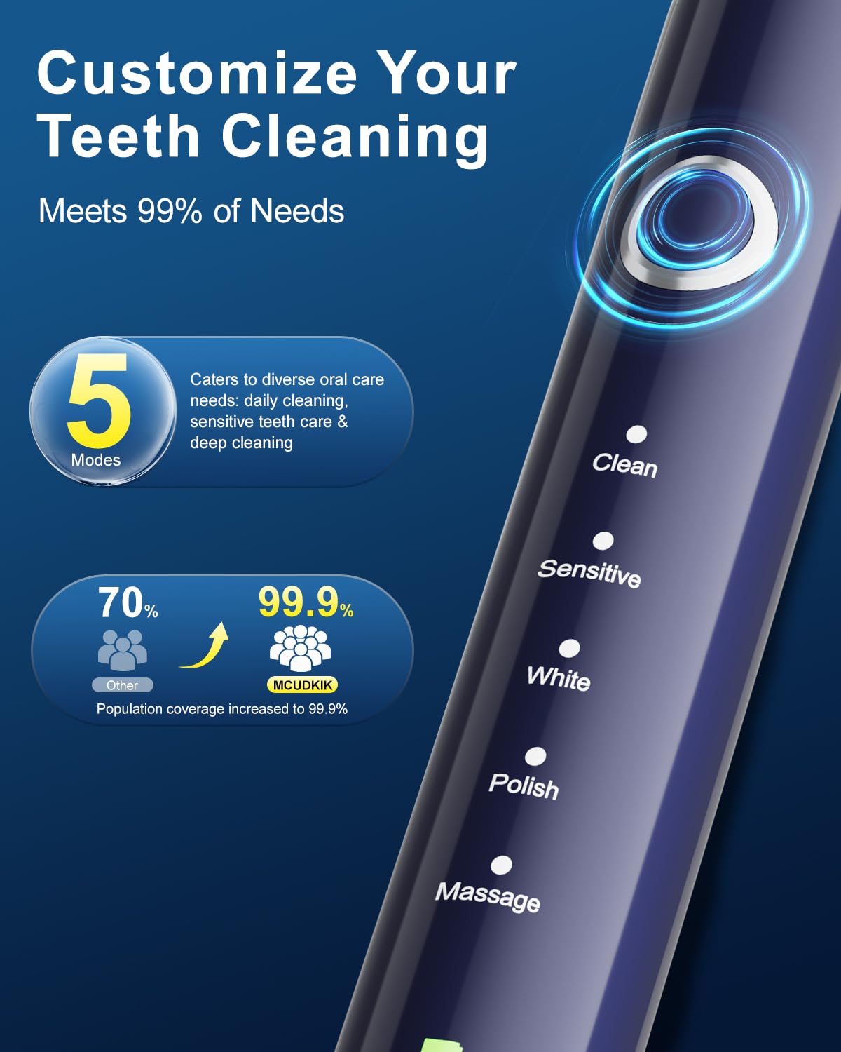 Black Rechargeable Electric Toothbrush with 8 Brush Heads X2857
