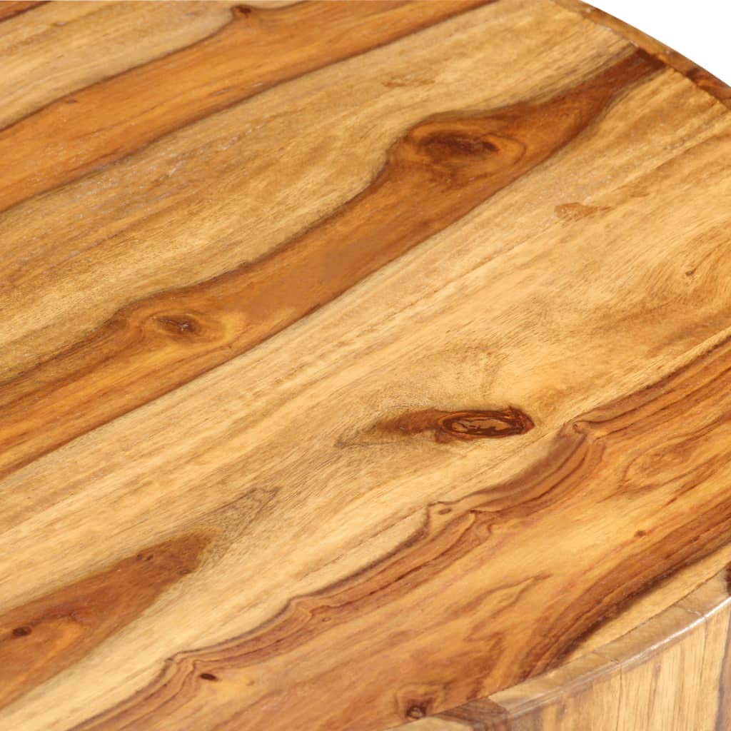 25.6"x11.8" Solid Sheesham Wood Round Coffee Table A9517