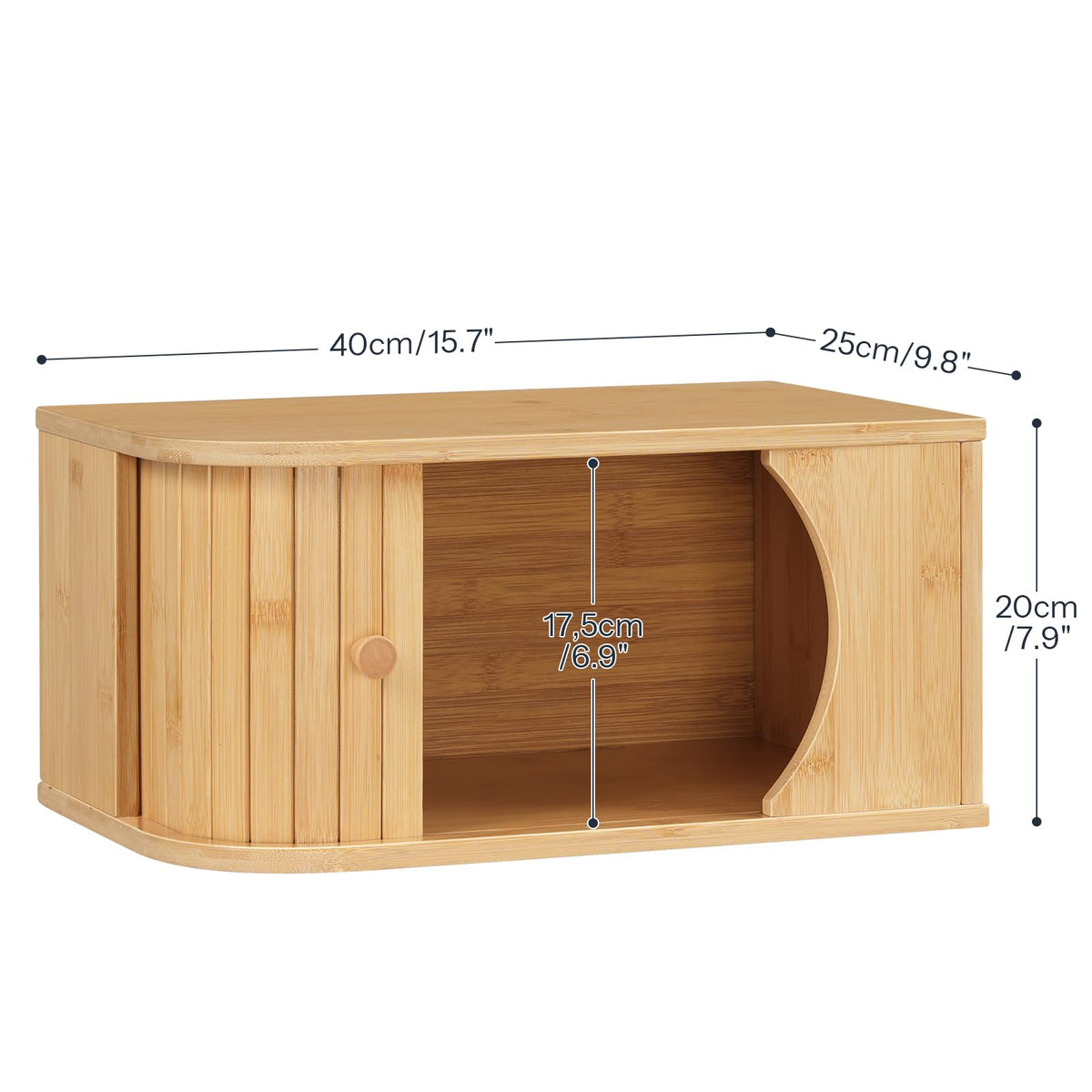 Bamboo Bread Box with Roller Door D4009