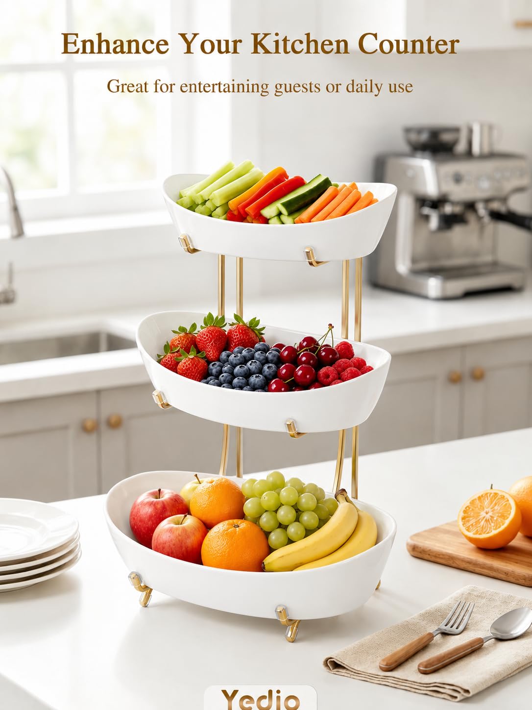 3 Tier Ceramic Fruit Bowl Z28755