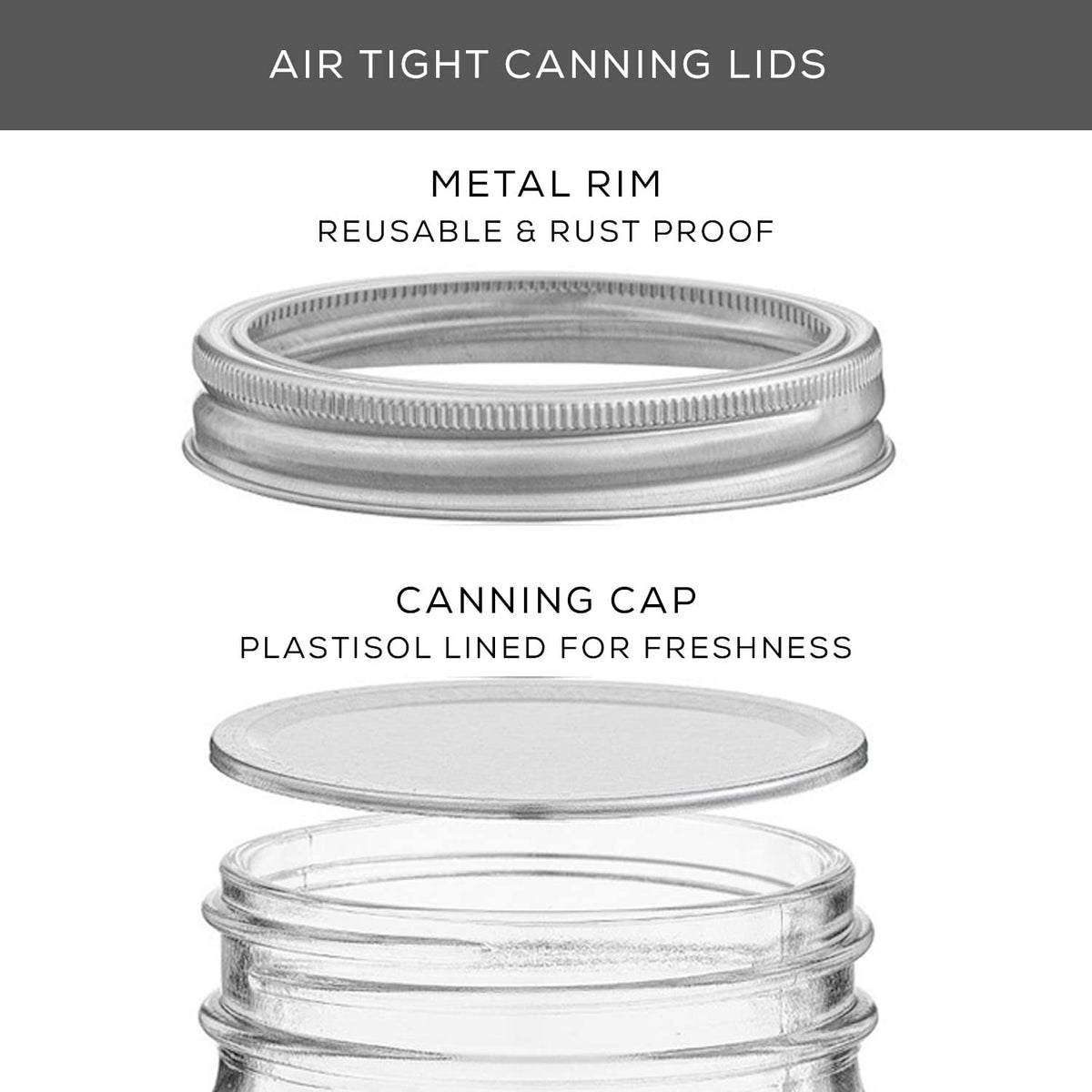 16 Oz 6-Pack Regular Mouth Glass Mason Jars with Lids L601