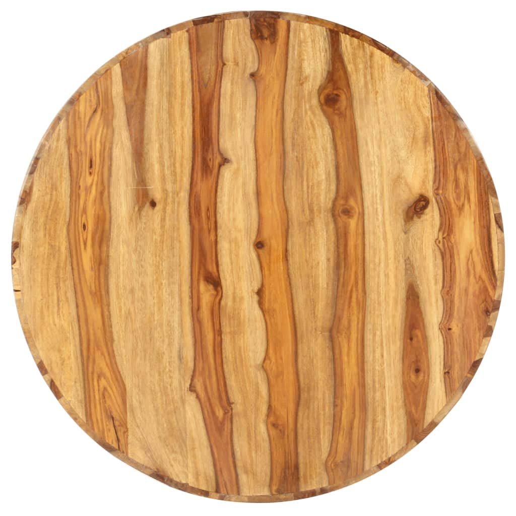 25.6"x11.8" Solid Sheesham Wood Round Coffee Table A9517