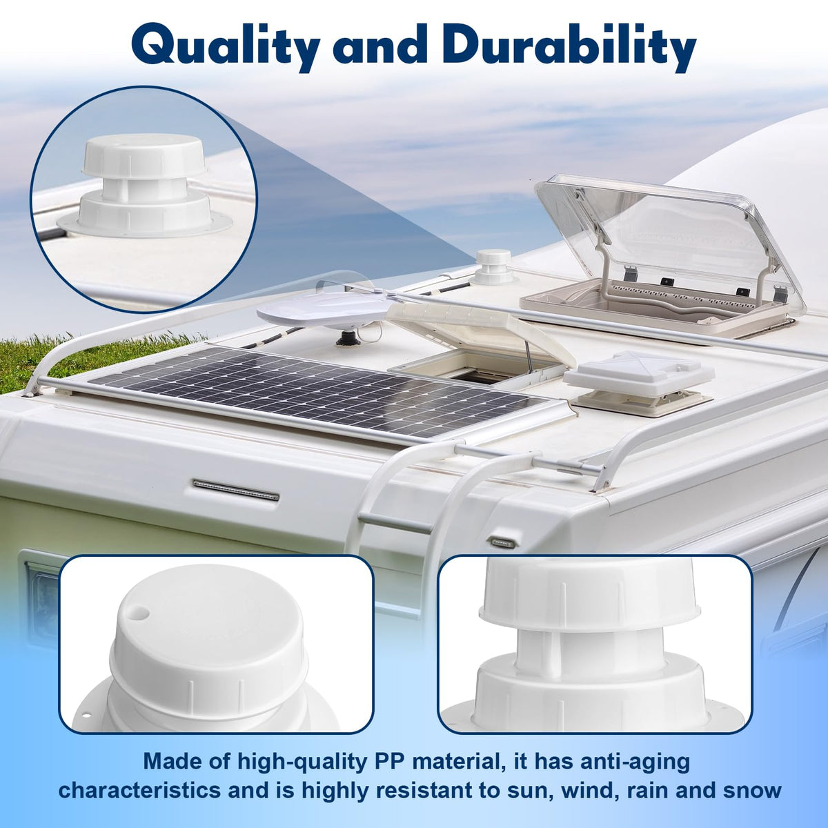 6 Pcs White RV Plumbing Vent Caps K313