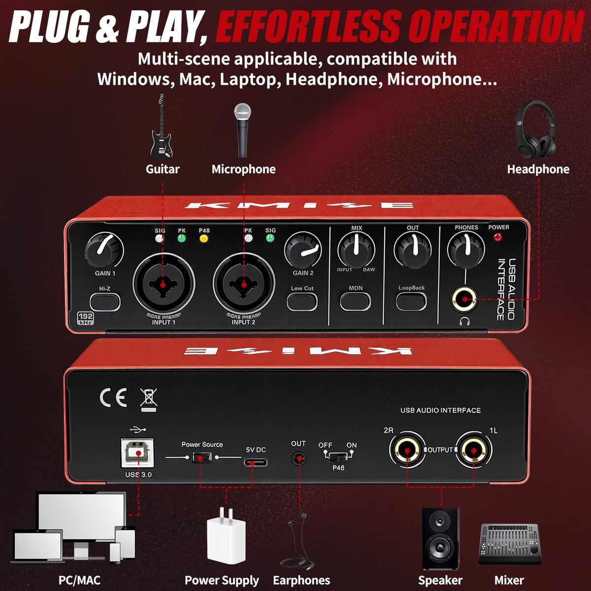 USB Audio Interface with 48V Phantom Power I53291