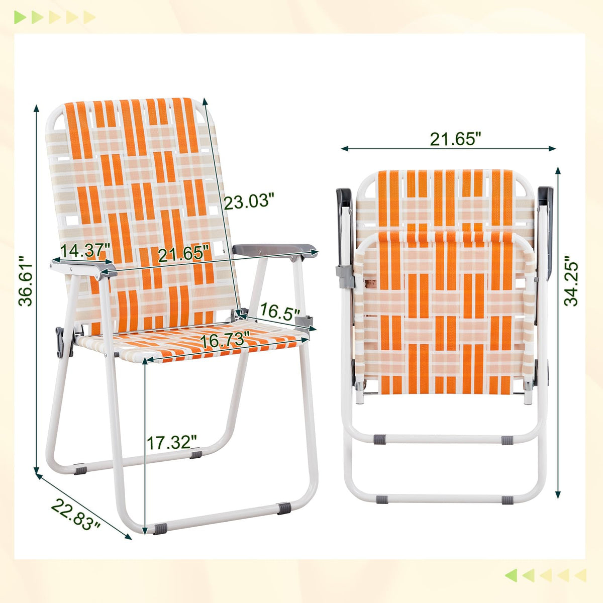 Folding Camping Chairs Set of 2 Steel J343