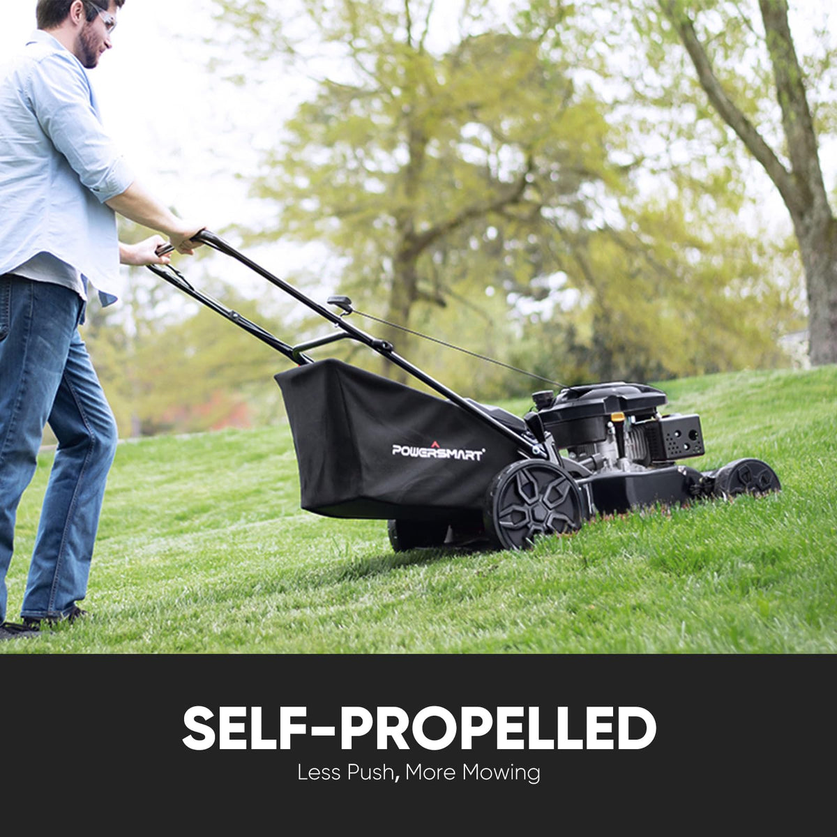22-Inch Self Propelled Gas Lawn Mower, 170cc 4-Cycle OHV Engine H267