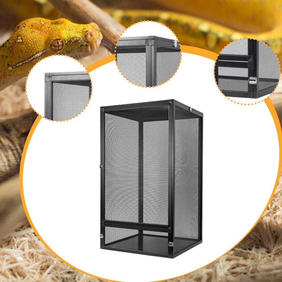 Aluminum Reptile Terrarium with Screen 45x45x80cm G8841
