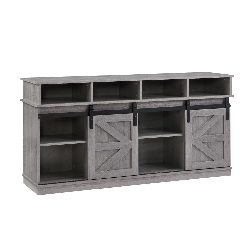 Grey Sliding Barn Door TV Stand H2343