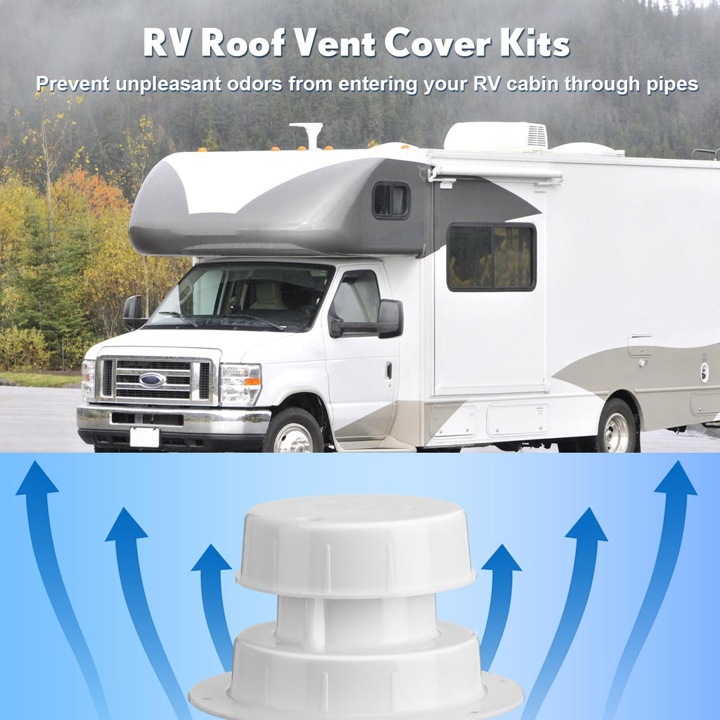 6 Pcs White RV Plumbing Vent Caps K313