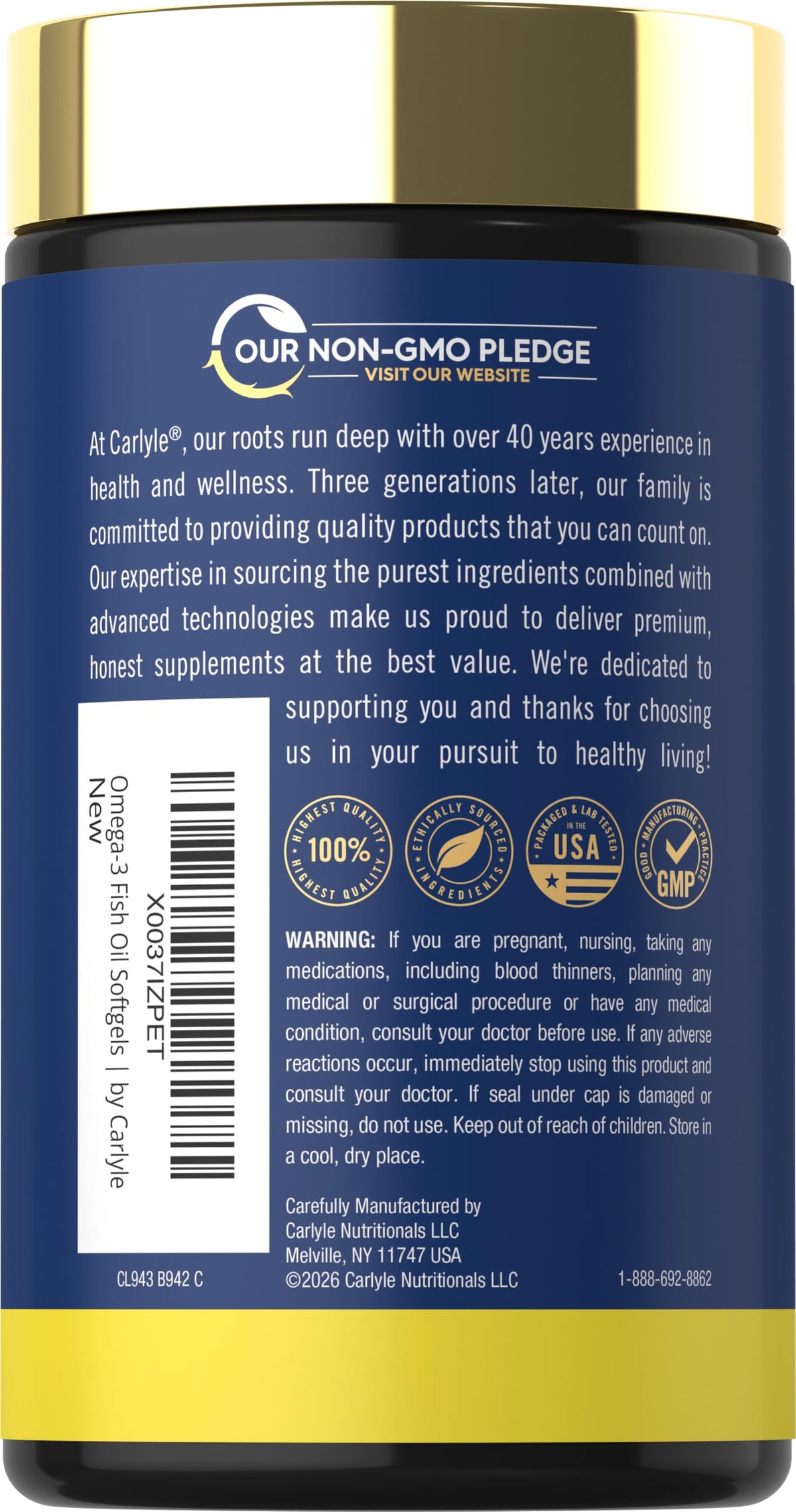 Fish Oil 3600mg 1080mg Omega 3 120 Count U573247
